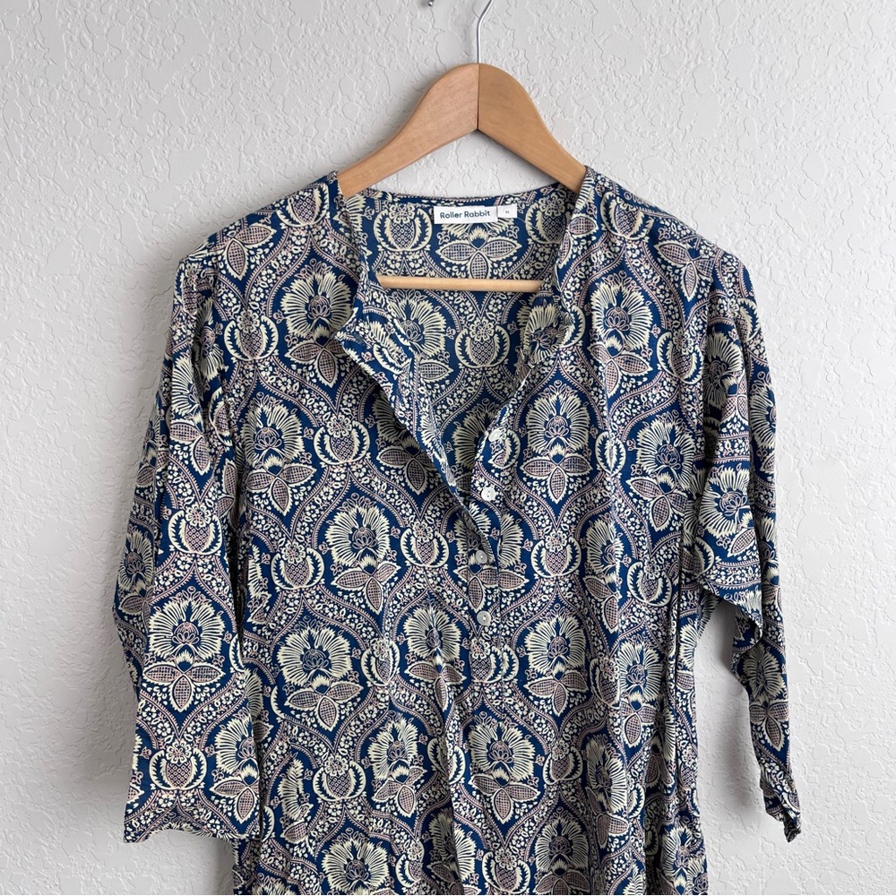 Roller Rabbit Maxi Kaftan Dress Floral Paisley - Picture 3 of 10